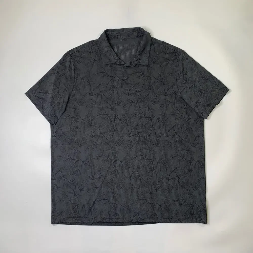 Adidas Polo Shirt Mens 2XL Gray Black Ultimate365 Mesh Printed Performance Golf
